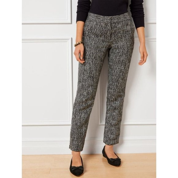 Talbots Pants - new TALBOTS HAMPSHIRE ANKLE PANTS Black White Sequin Women's 10 Petite